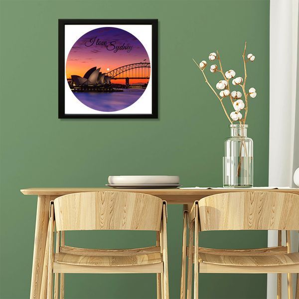 Vinyl Record Decor in a Wooden Frame Sydney 14" 10-4-1 photo