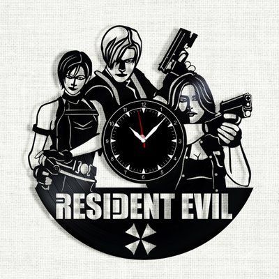 Настінний вініловий годинник селя зла, діаметр 30см Vinyl-Clock-Resident Evil-2 фото