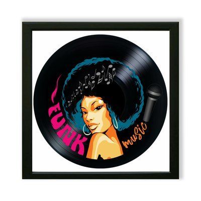 Vinyl Record Decor in a Wooden Frame Funk 14" 599-4-1 photo