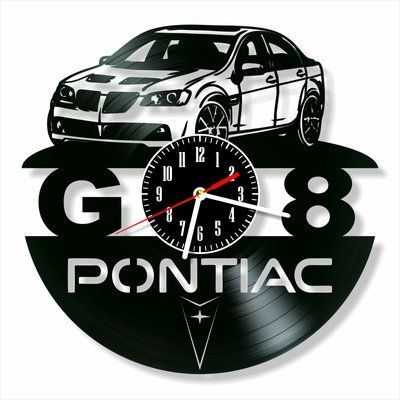 Настінний вініловий годинник Pontiac G8, діаметр 30см Vinyl-Clock-Pontiac G8-1 фото