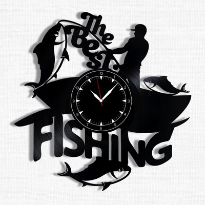 Wall Vinyl Record Clock Fishing 12" Vinyl-Clock-Fishing-2 photo