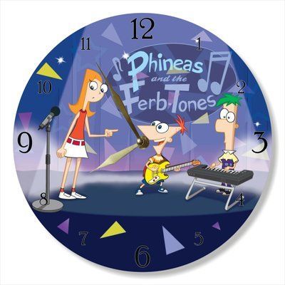 Настінний вініловий годинник Фінеас і Ферб, діаметр 30см UF-Clock-C-Phineas and Ferb-2 фото