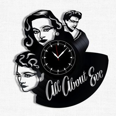 Настінний вініловий годинник Все про Єву, діаметр 30см Vinyl-Clock-M-All About Eve-1 фото
