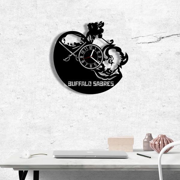 Настінний вініловий годинник Баффало Сейбрс, діаметр 30см Vinyl-Clock-Buffalo Sabres-1 фото