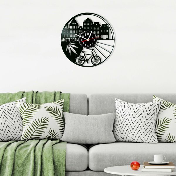 Wall Vinyl Record Clock Amsterdam 12" 18-1-1 photo