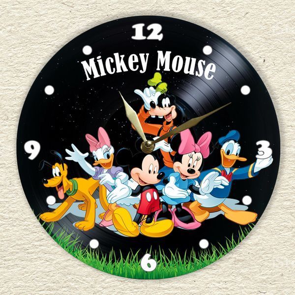 Настінний вініловий годинник Міккі Маус, діаметр 30см UF-Clock-C-Mickey Mouse-1 фото