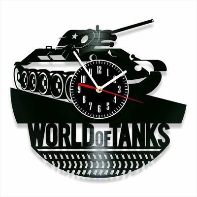 Настінний вініловий годинник World of Tanks, діаметр 30см Vinyl-Clock-World of Tanks-1 фото