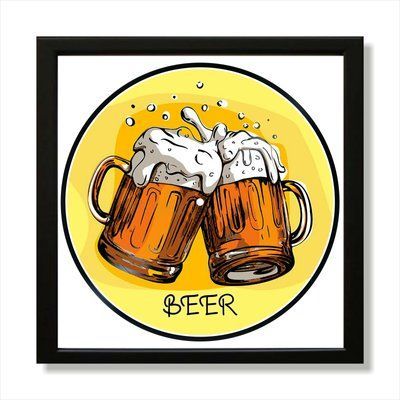 Vinyl Record Decor in a Wooden Frame Beer 14" 114-4-1 photo