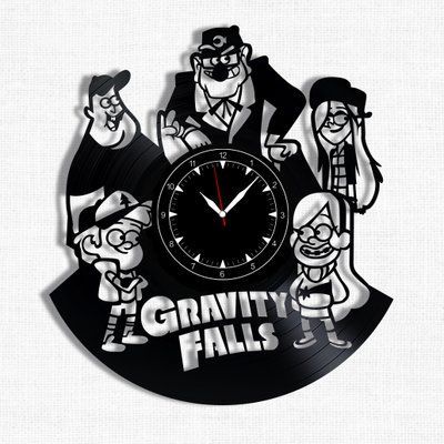 Настінний вініловий годинник Таємниці Ґравіті Фолз, діаметр 30см Vinyl-Clock-C-Gravity Falls-1 фото