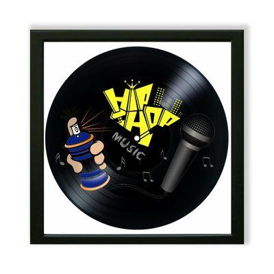 Vinyl Record Decor in a Wooden Frame Hip hop 14" 600-4-1 photo