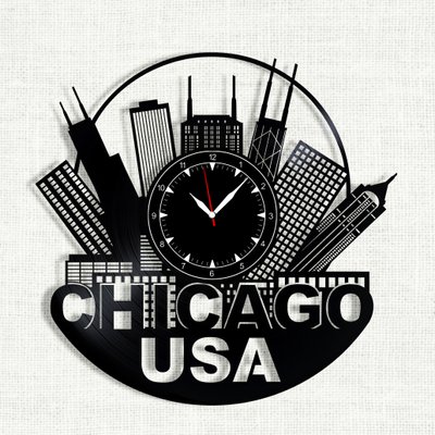 Wall Vinyl Record Clock Chicago 12" Vinyl-Clock-Chicago-3 photo