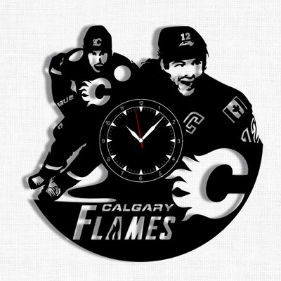 Wall Vinyl Record Clock Calgary Flames 12" Vinyl-Clock-Calgary Flames-1 photo