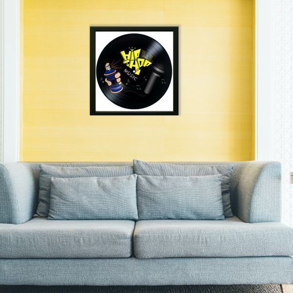 Vinyl Record Decor in a Wooden Frame Hip hop 14" 600-4-1 photo
