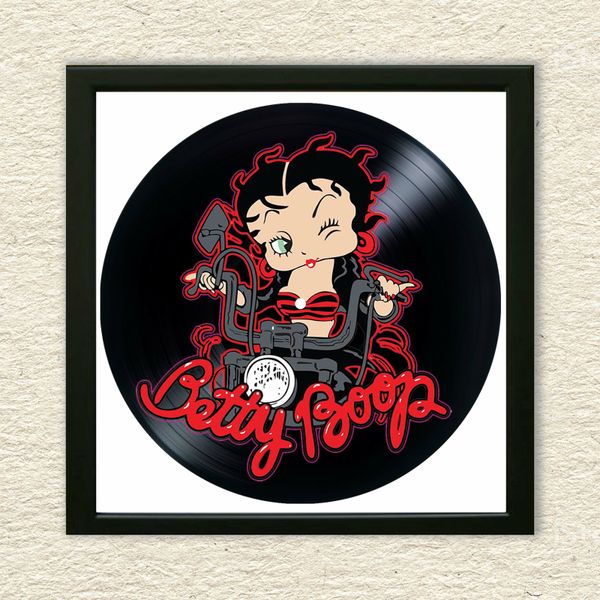 Vinyl Record Decor in a Wooden Frame Betty Boop 14" UF-Frame-M-Betty Boop-3 photo