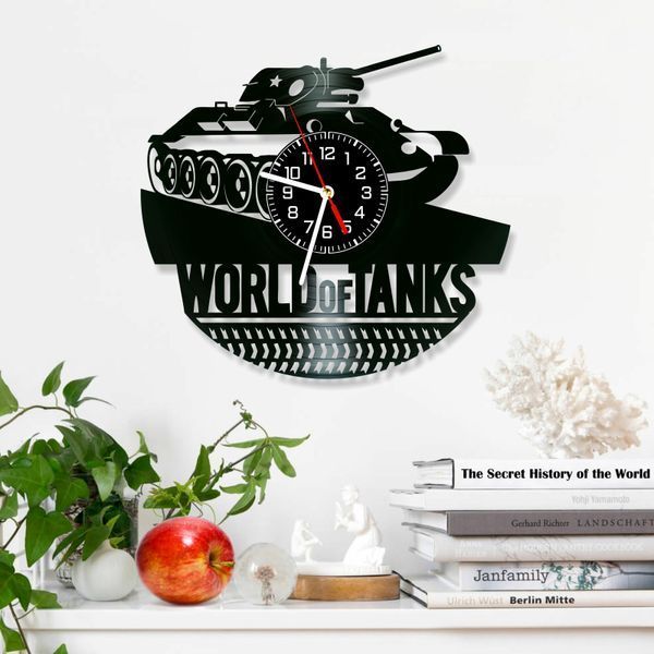 Настінний вініловий годинник World of Tanks, діаметр 30см Vinyl-Clock-World of Tanks-1 фото