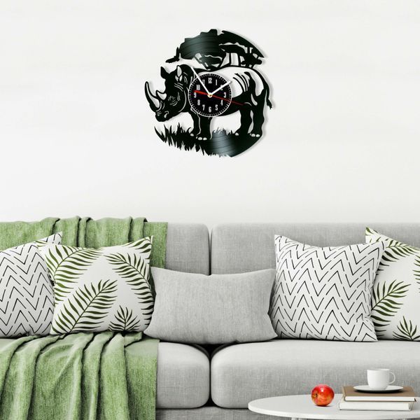 Wall Vinyl Record Clock Rhino 12" 84-1-1 photo