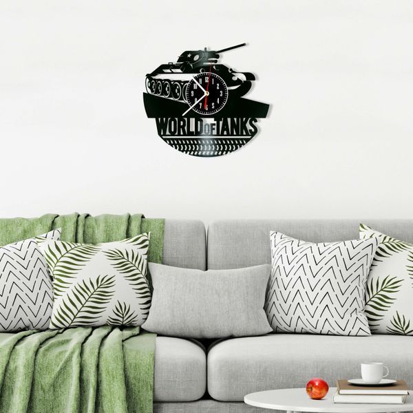 Настінний вініловий годинник World of Tanks, діаметр 30см Vinyl-Clock-World of Tanks-1 фото