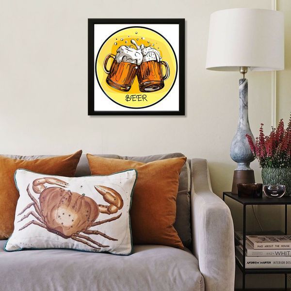 Vinyl Record Decor in a Wooden Frame Beer 14" 114-4-1 photo