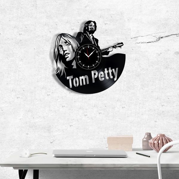 Настінний вініловий годинник Том Петті, діаметр 30см Vinyl-Clock-Tom Petty-2 фото