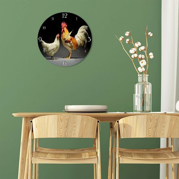Wall Vinyl Record Clock Chickens 12" 74-2-1 photo