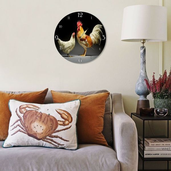 Wall Vinyl Record Clock Chickens 12" 74-2-1 photo