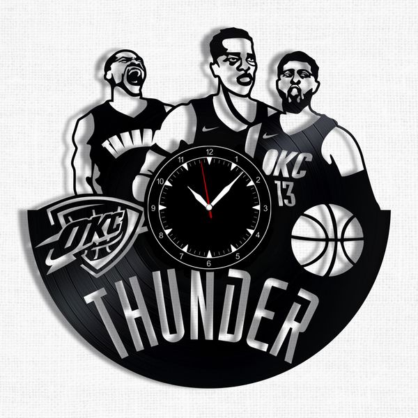 Wall Vinyl Record Clock Oklahoma City Thunder 12" Vinyl-Clock-Oklahoma City Thunder-1 photo