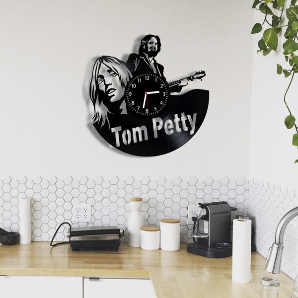 Настінний вініловий годинник Том Петті, діаметр 30см Vinyl-Clock-Tom Petty-2 фото