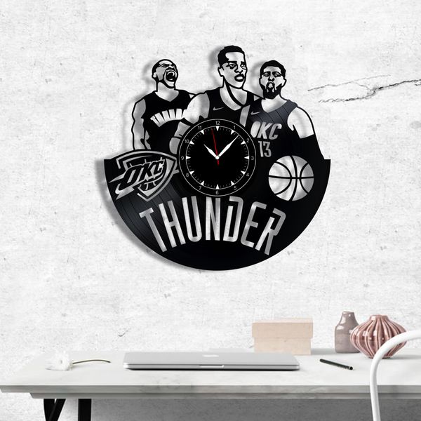 Wall Vinyl Record Clock Oklahoma City Thunder 12" Vinyl-Clock-Oklahoma City Thunder-1 photo