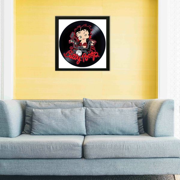 Vinyl Record Decor in a Wooden Frame Betty Boop 14" UF-Frame-M-Betty Boop-3 photo