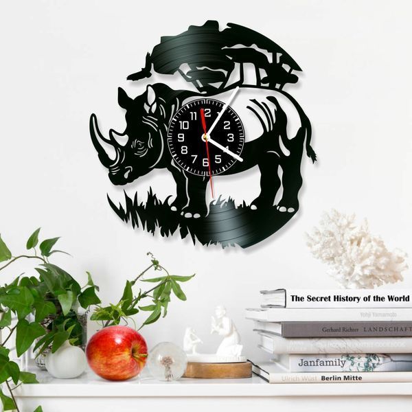 Wall Vinyl Record Clock Rhino 12" 84-1-1 photo