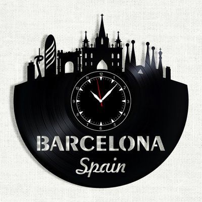 Wall Vinyl Record Clock Barcelona 12" 20-1-1 photo