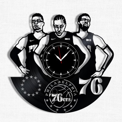 Wall Vinyl Record Clock Philadelphia 76ers 12" Vinyl-Clock-Philadelphia 76ers-1 photo