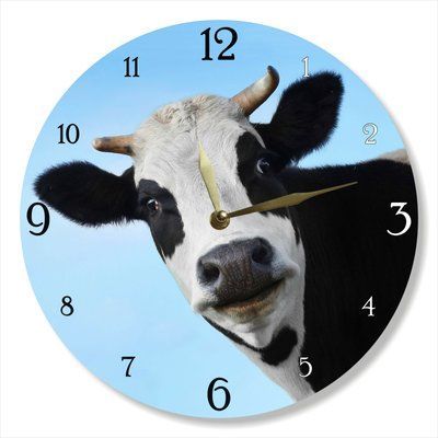 Wall Vinyl Record Clock Cow 12" 75-2-1 photo