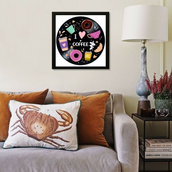 Vinyl Record Decor in a Wooden Frame Coffee 14" 117-4-1 photo