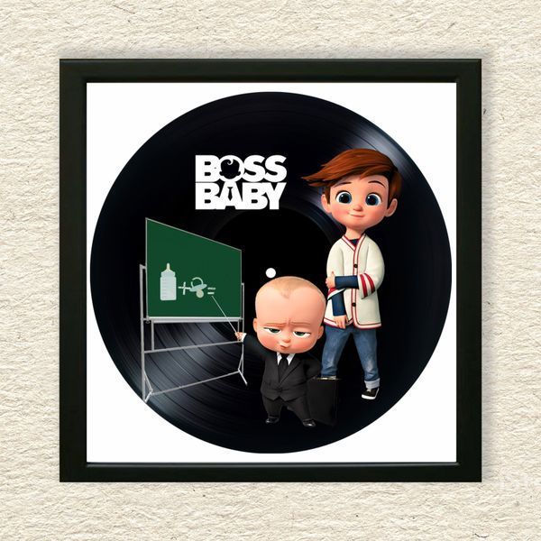 Vinyl Record Decor in a Wooden Frame Boss Baby 14" 912-4-1 photo