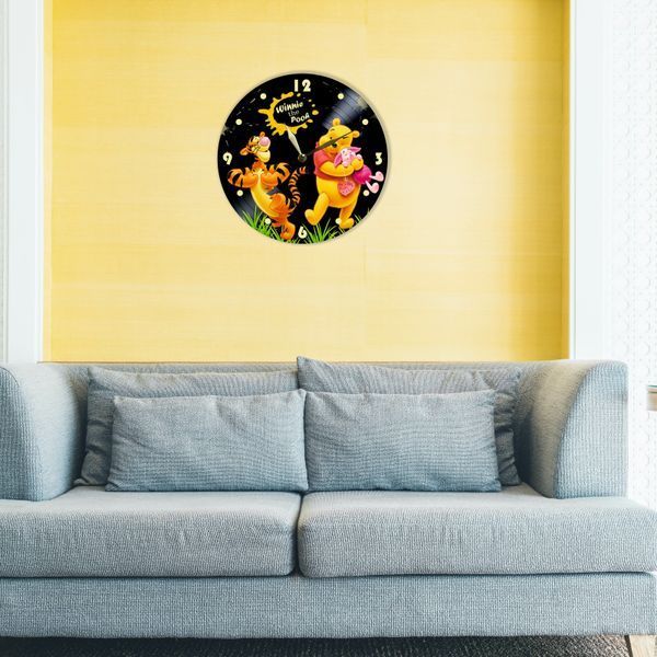 Настінний вініловий годинник Вінні-Пух, діаметр 30см UF-Clock-C-Winnie the Pooh-2 фото