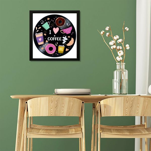 Vinyl Record Decor in a Wooden Frame Coffee 14" 117-4-1 photo