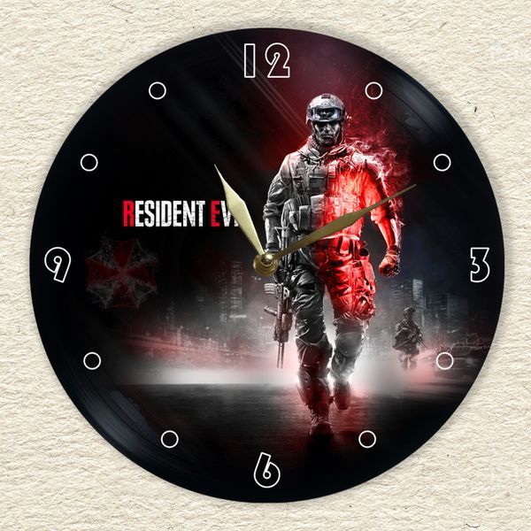 Настінний вініловий годинник селя зла, діаметр 30см UF-Clock-Resident Evil-1 фото