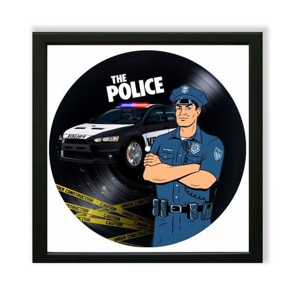 Vinyl Record Decor in a Wooden Frame Police 14" UF-Frame-Police-1 photo