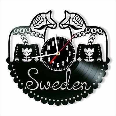 Wall Vinyl Record Clock Sweden 12" 22-1-1 photo