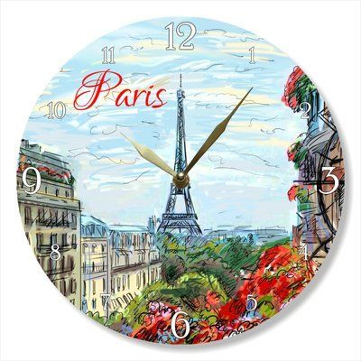 Wall Vinyl Record Clock Paris 12" 13-2-1 photo