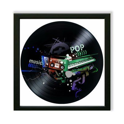Vinyl Record Decor in a Wooden Frame Pop 14" 602-4-1 photo