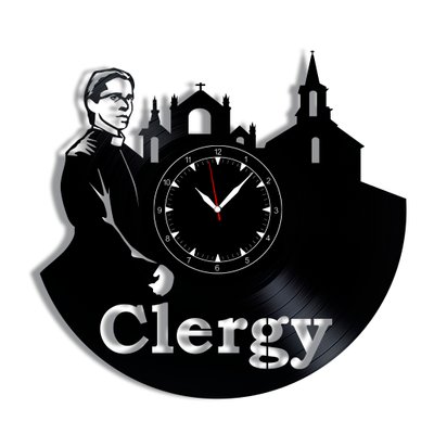 Wall Vinyl Record Clock Clergy 12" Vinyl-Clock-Clergy-1 photo