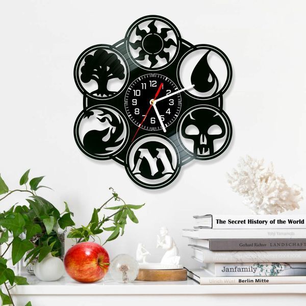 Настінний вініловий годинник Magic The Gathering, діаметр 30см Vinyl-Clock-Magic The Gathering-2 фото