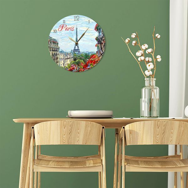 Wall Vinyl Record Clock Paris 12" 13-2-1 photo