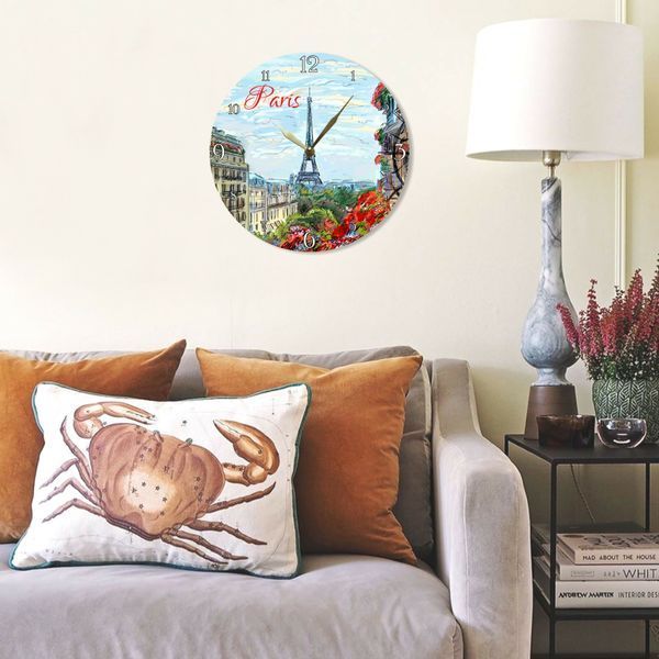 Wall Vinyl Record Clock Paris 12" 13-2-1 photo