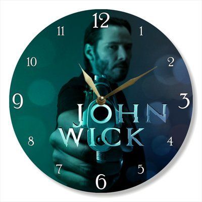 Настінний вініловий годинник Джон Уік, діаметр 30см UF-Clock-M-John Wick-2 фото