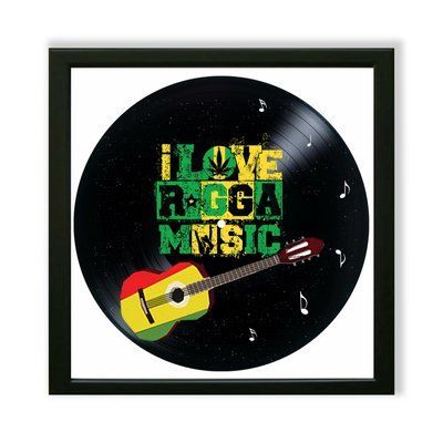 Vinyl Record Decor in a Wooden Frame Ragga 14" 603-4-1 photo
