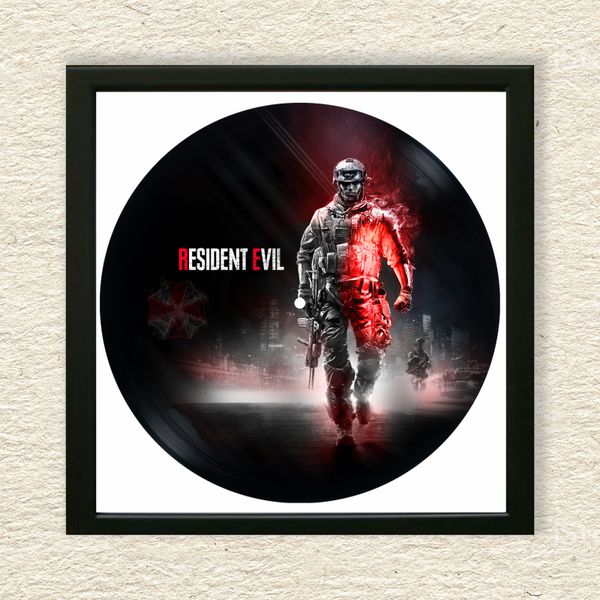 Vinyl Record Decor in a Wooden Frame Resident Evil 14" UF-Frame-Resident Evil-1 photo