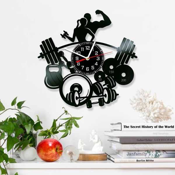 Wall Vinyl Record Clock Powerlifting 12" Vinyl-Clock-Powerlifting-1 photo